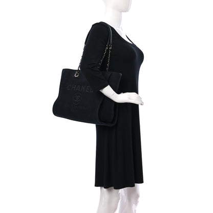 Chanel Woven Straw Raffia Small Deauville Tote Black 2 of 14