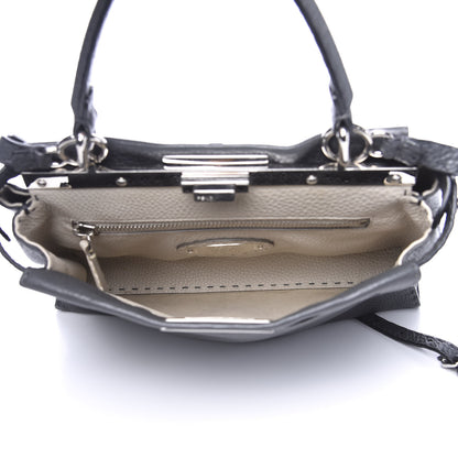 Fendi Cuoio Romano Selleria Bi-Color Medium Peekaboo Iconic Satchel Asfalto Latte 5 of 10