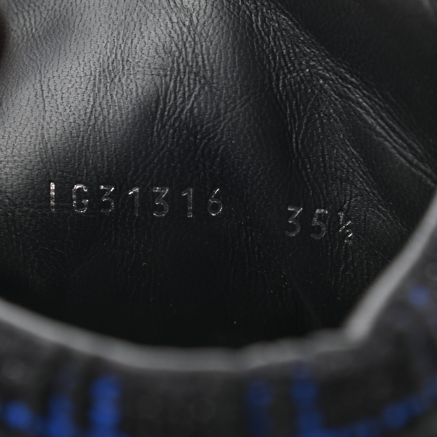 Lambskin Tweed Zipped Sneakers 35.5 Black Blue