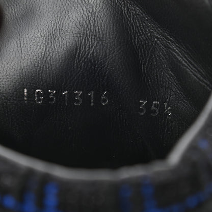 Chanel Lambskin Tweed Zipped Sneakers 35.5 Black Blue 8 of 8