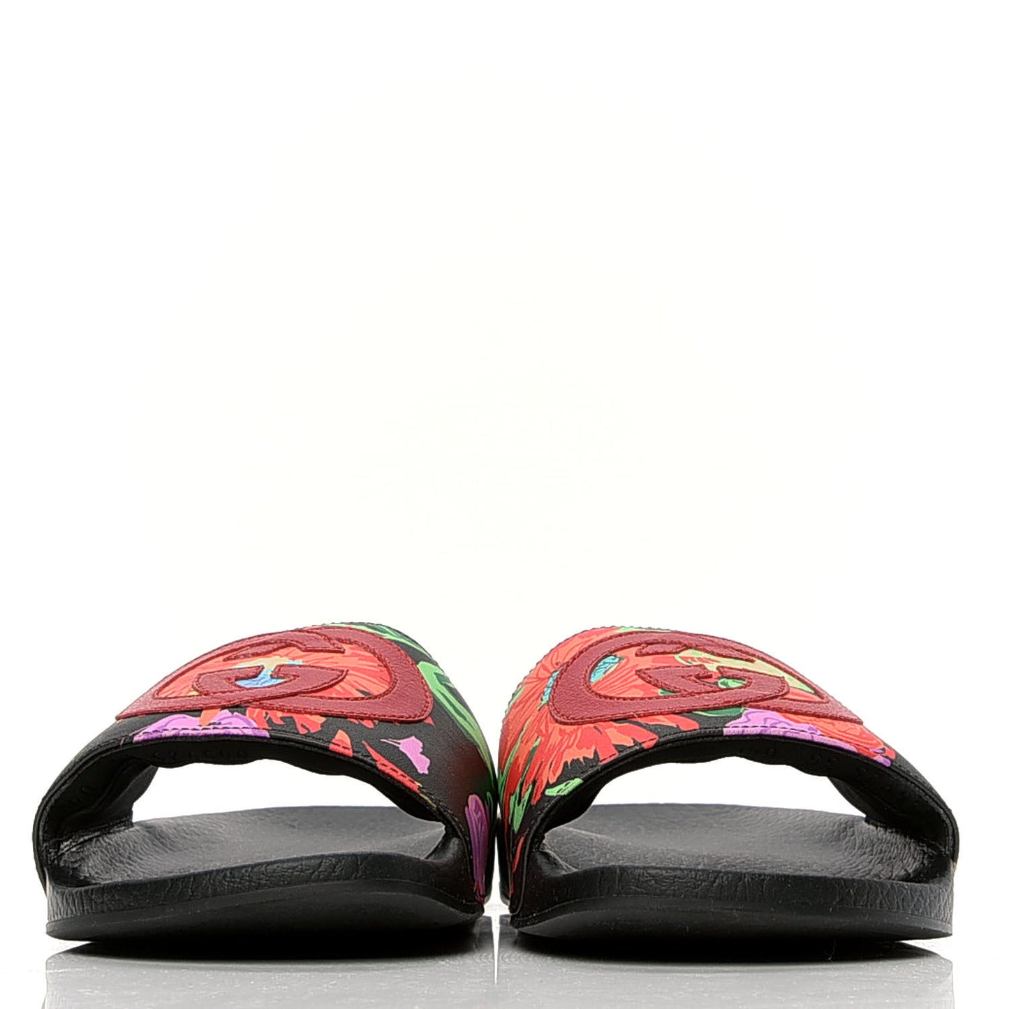 X KEN SCOTT Rubber Infinity Jenni Interlocking G Womens Pool Slide Sandals 35 Black Pink