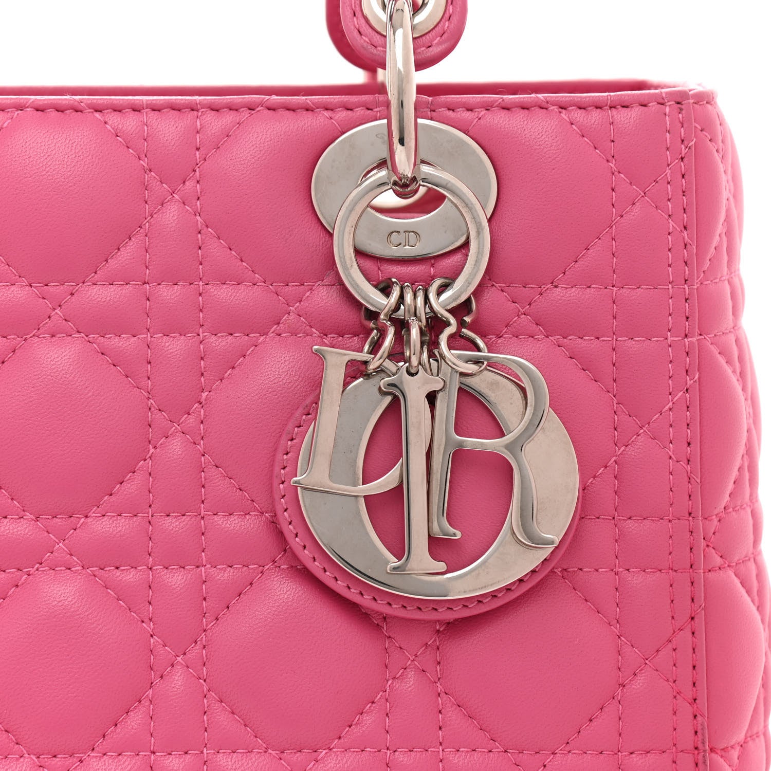 Christian Dior Lambskin Cannage Medium Lady Dior Pink 7 of 10