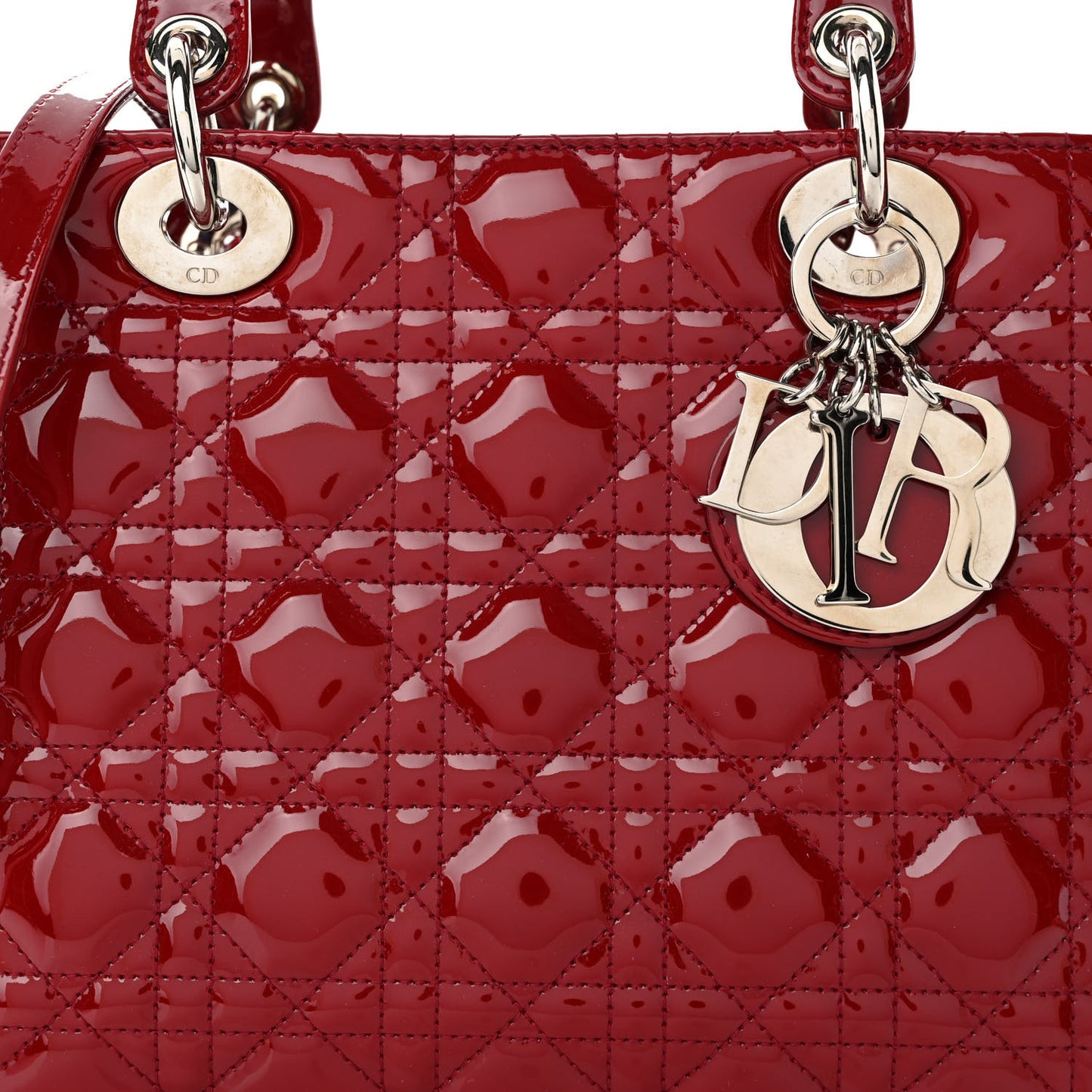 Patent Cannage Medium Lady Dior Burgundy Red