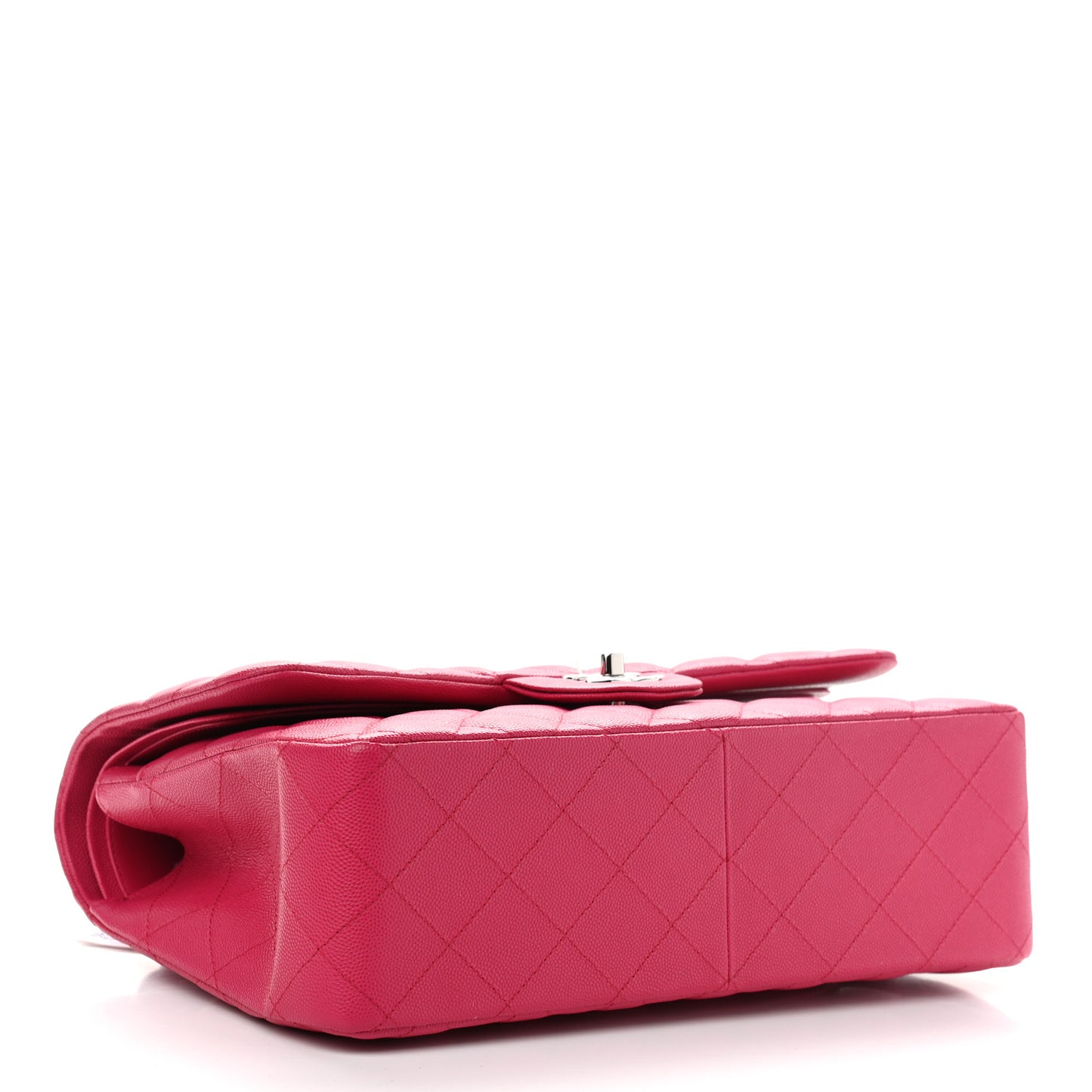 Caviar Quilted Jumbo Double Flap Dark Pink