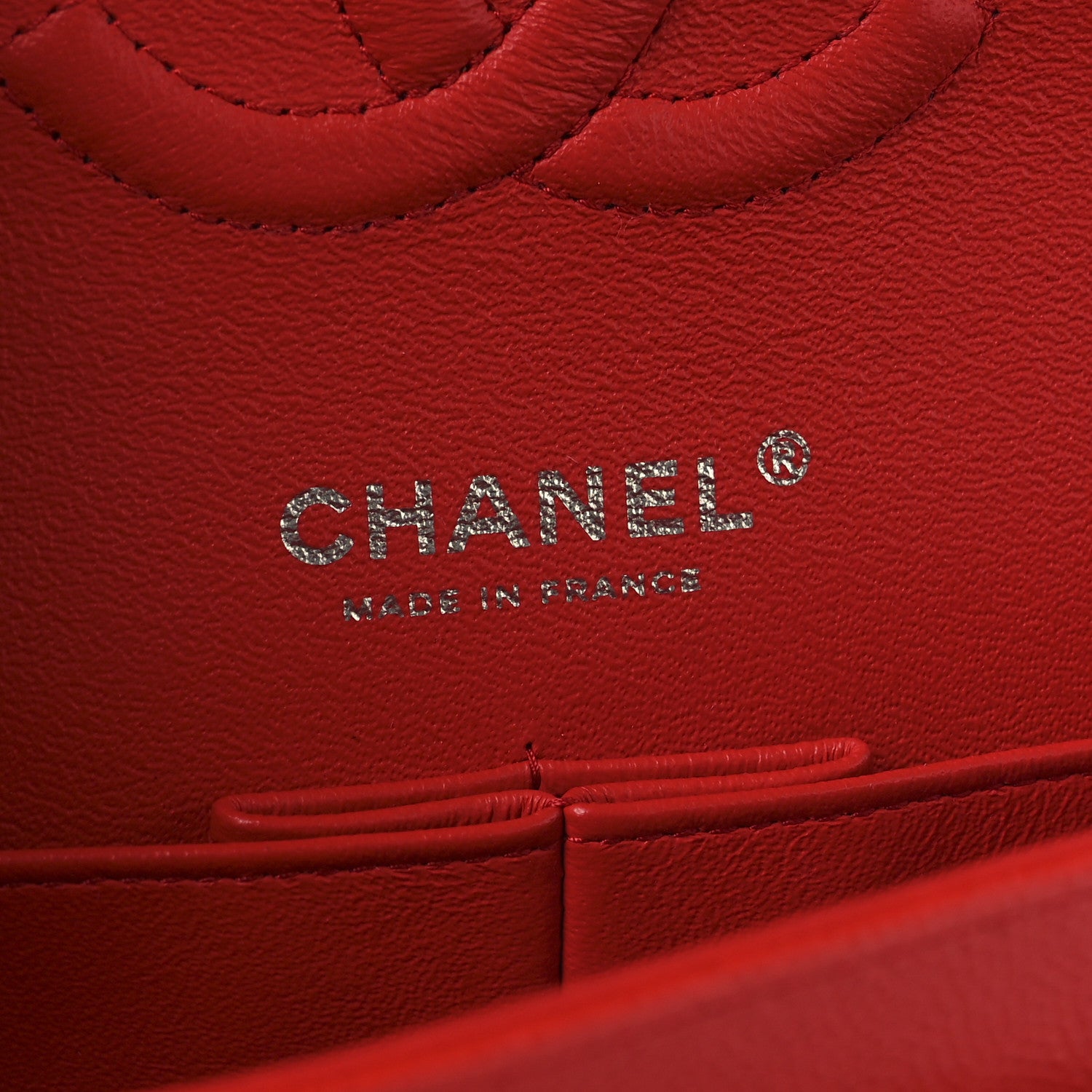 Chanel Caviar Chevron Quilted Medium Double Flap Red 6 of 10