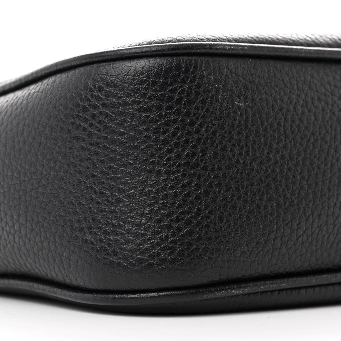 Pebbled Calfskin Small Soho Disco Bag Black