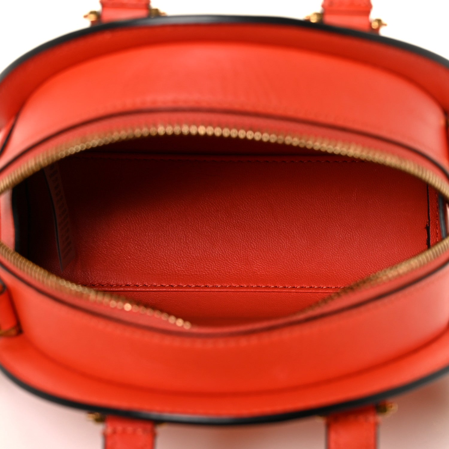 Versace Calfskin Small Medallion Tribute Bowling Bag Orange 5 of 9