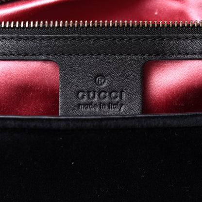 Gucci Velvet Matelasse Medium GG Marmont Shoulder Bag Black 6 of 12