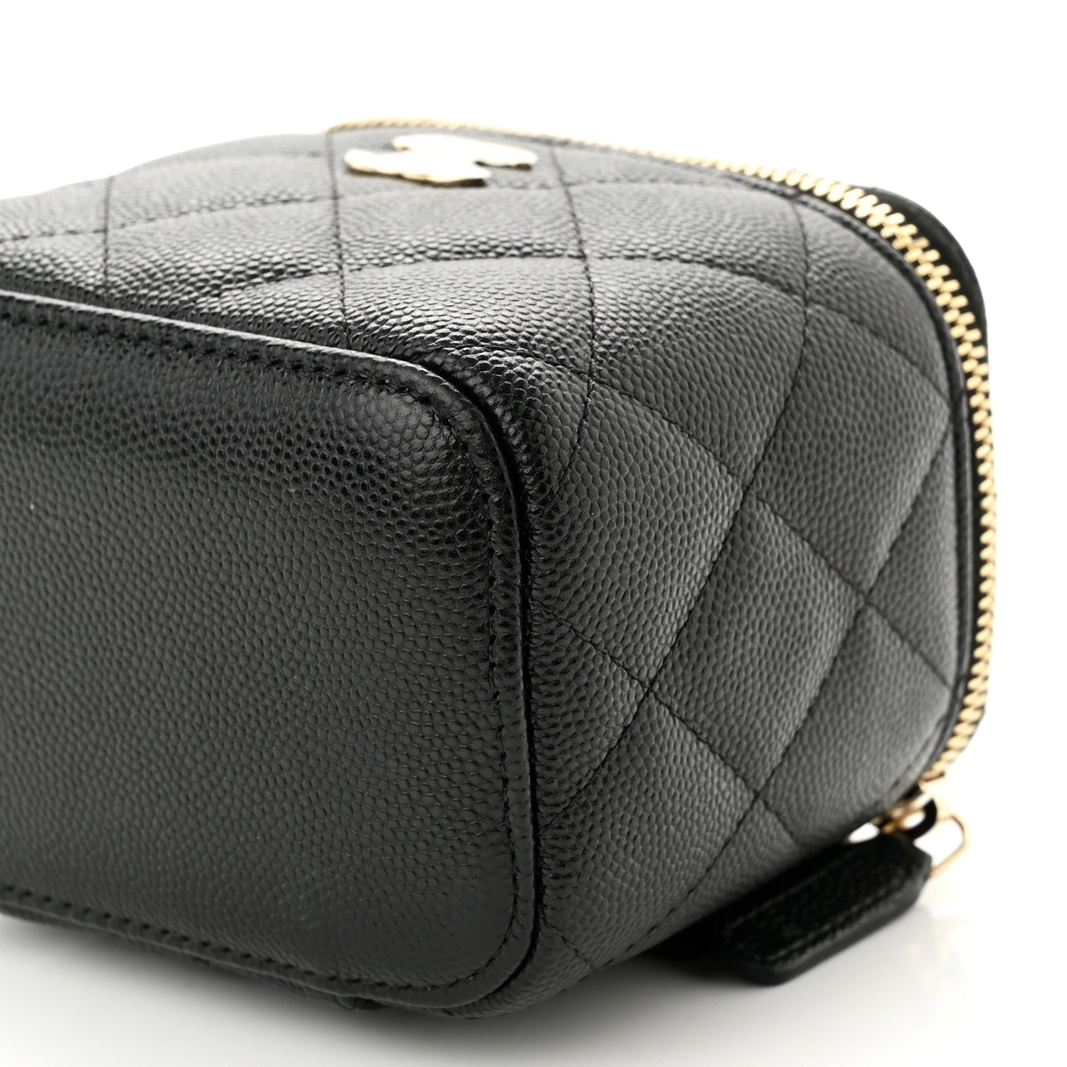 Chanel Caviar Quilted Mini Pearl On Top Vanity Case With Chain Black 10 of 13