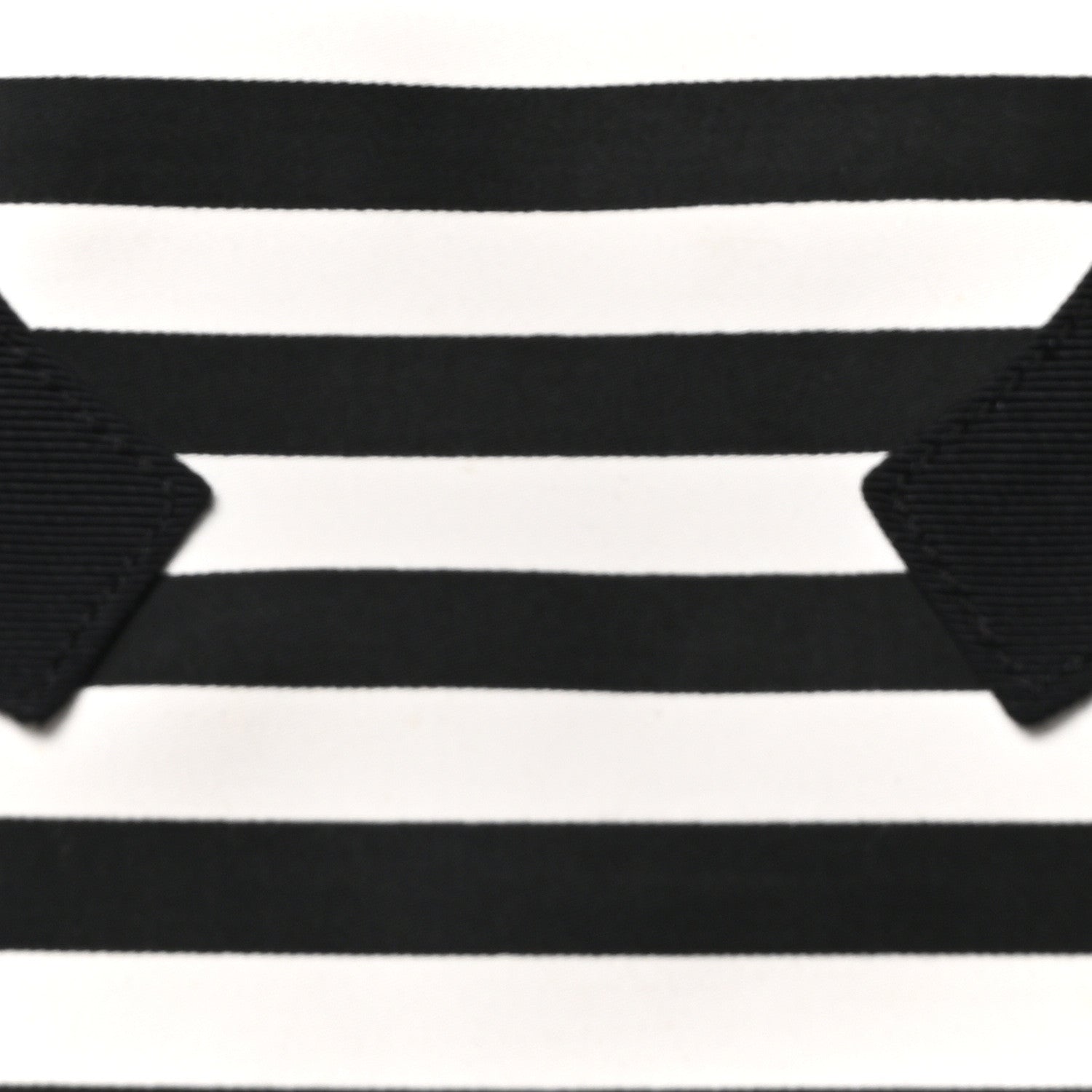 Chanel Canvas Grosgrain Striped CC Shopping Tote Black White 8 of 10