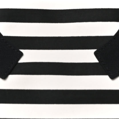 Chanel Canvas Grosgrain Striped CC Shopping Tote Black White 8 of 10