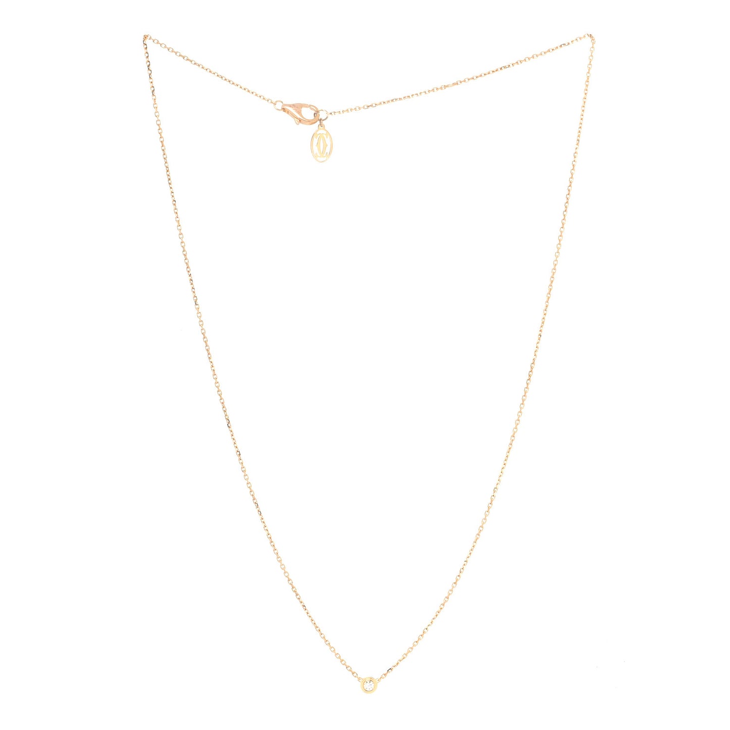 18K Pink Gold Diamond XS D'Amour Pendant Necklace
