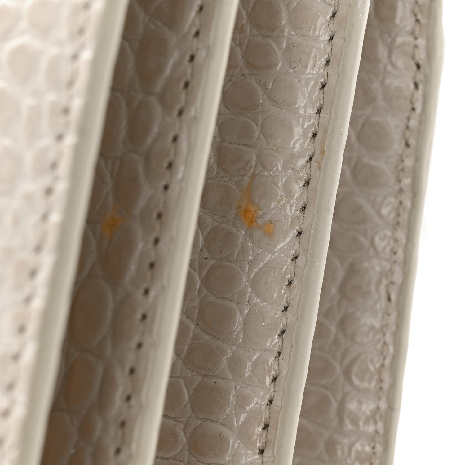 Saint Laurent Calfskin Crocodile Embossed Medium Monogram Sunset Blanc Vintage 11 of 11