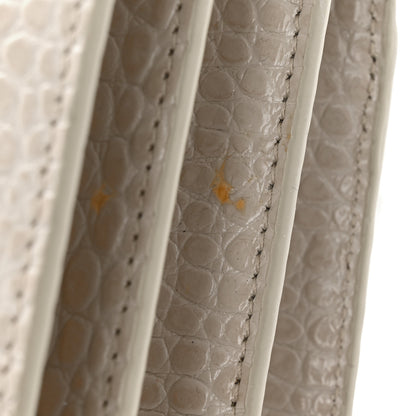 Saint Laurent Calfskin Crocodile Embossed Medium Monogram Sunset Blanc Vintage 11 of 11