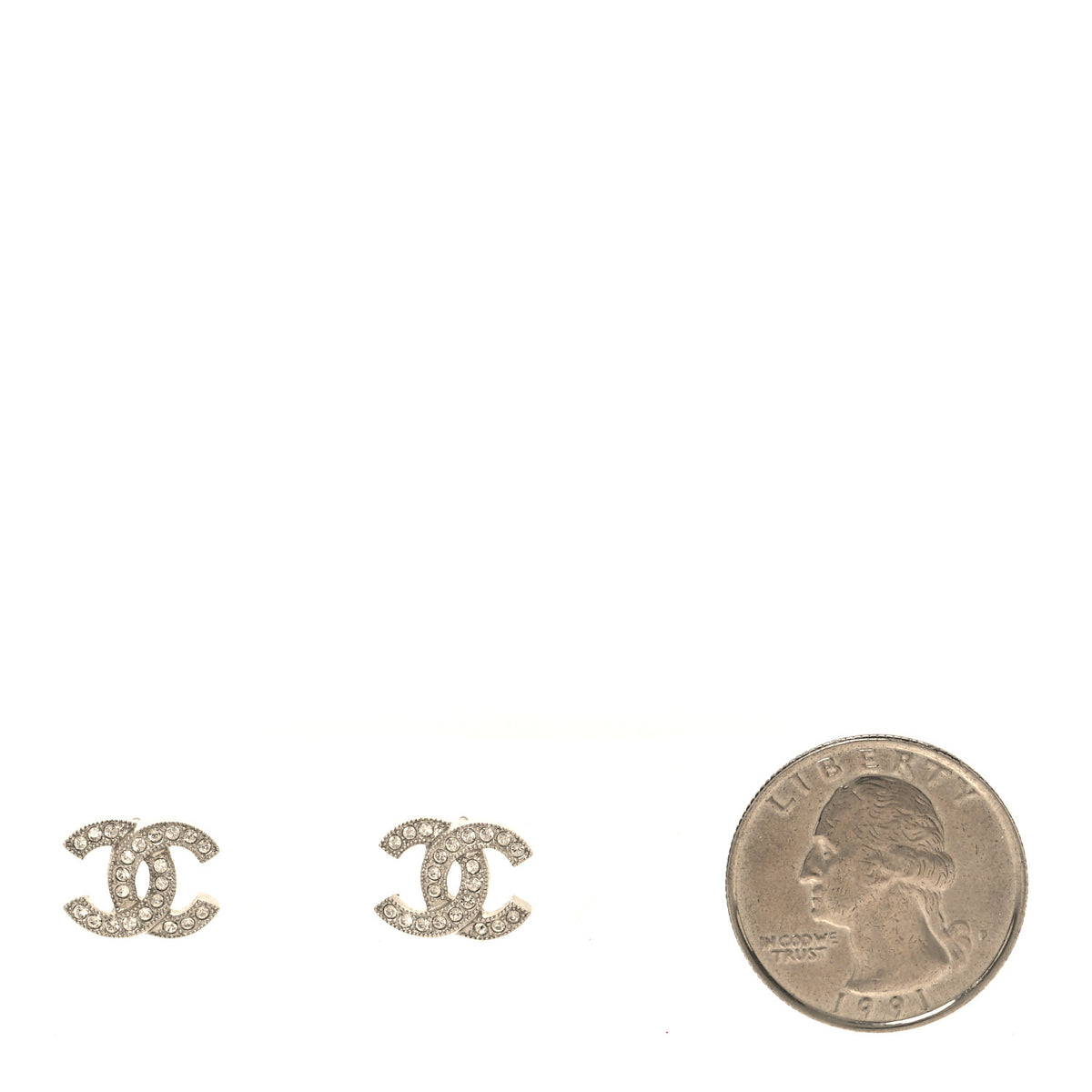 Crystal Mini Timeless CC Earrings Silver