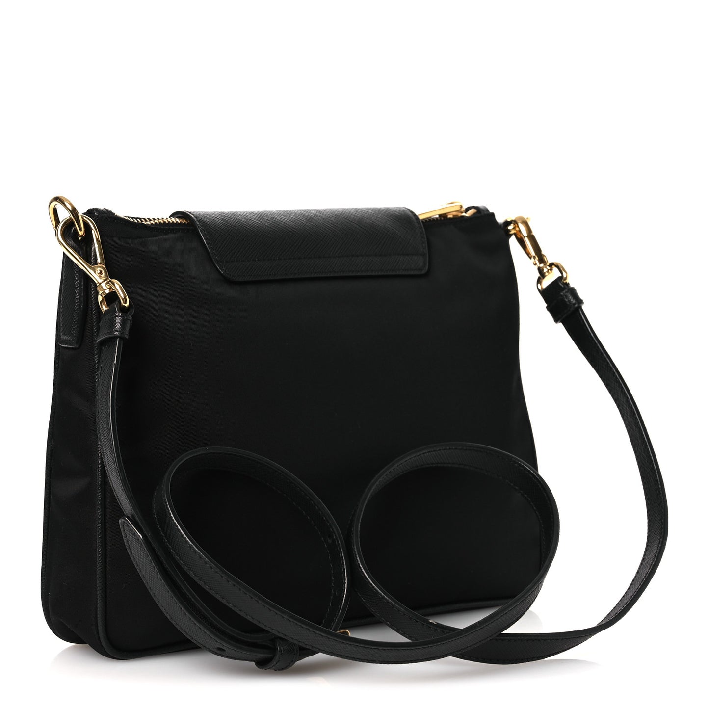 Tessuto Nylon Saffiano Crossbody Bag Black