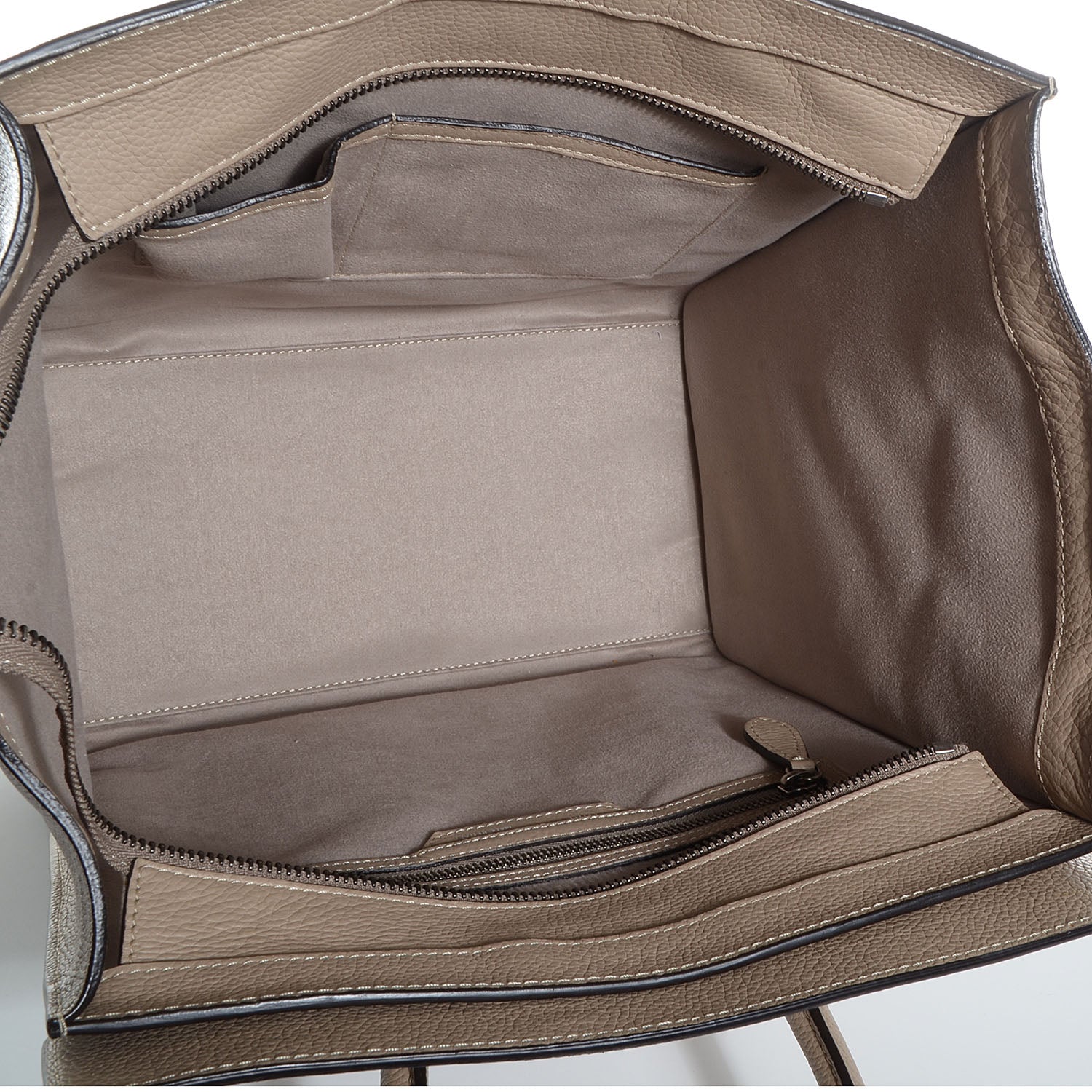 Celine Drummed Calfskin Mini Luggage Dune 5 of 10