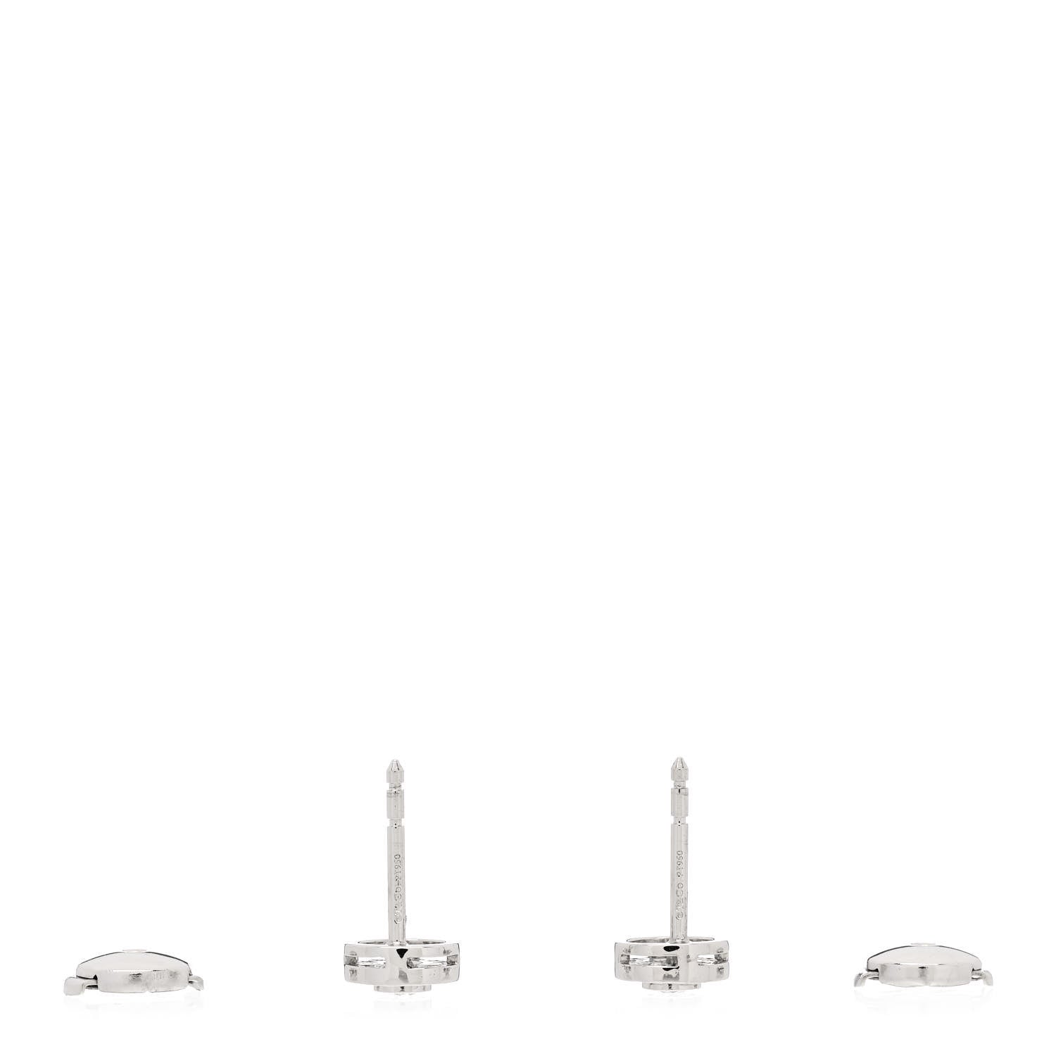 Tiffany Platinum Diamond Mini Circlet Earrings 3 of 5