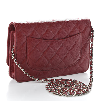 Chanel Caviar Quilted Wallet On Chain WOC Red 3 of 11