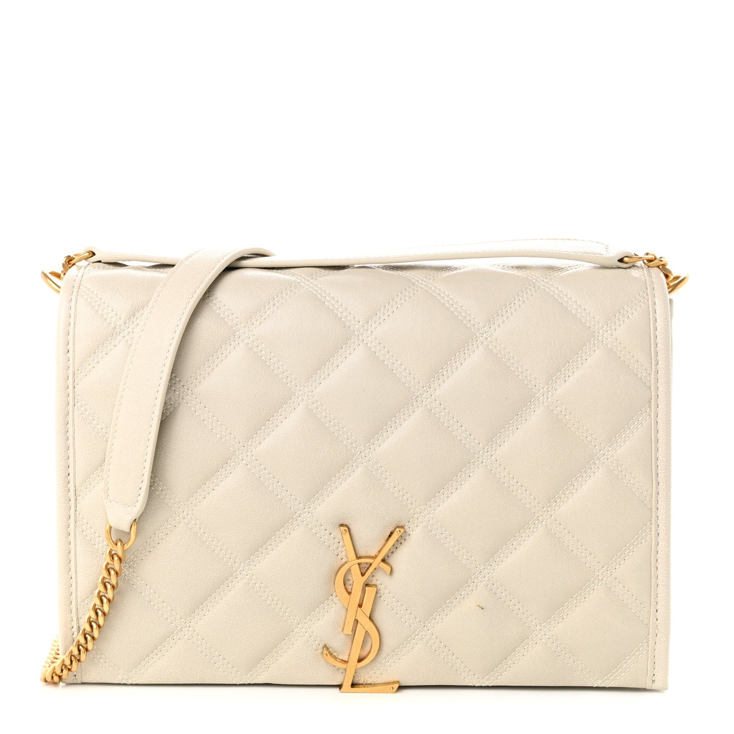 Lambskin Quilted Mini Becky Chain Bag Crema Soft