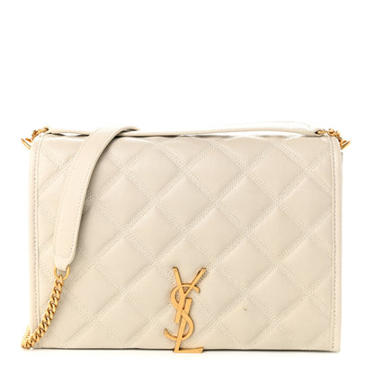 Saint Laurent Lambskin Quilted Mini Becky Chain Bag Crema Soft 1 of 11