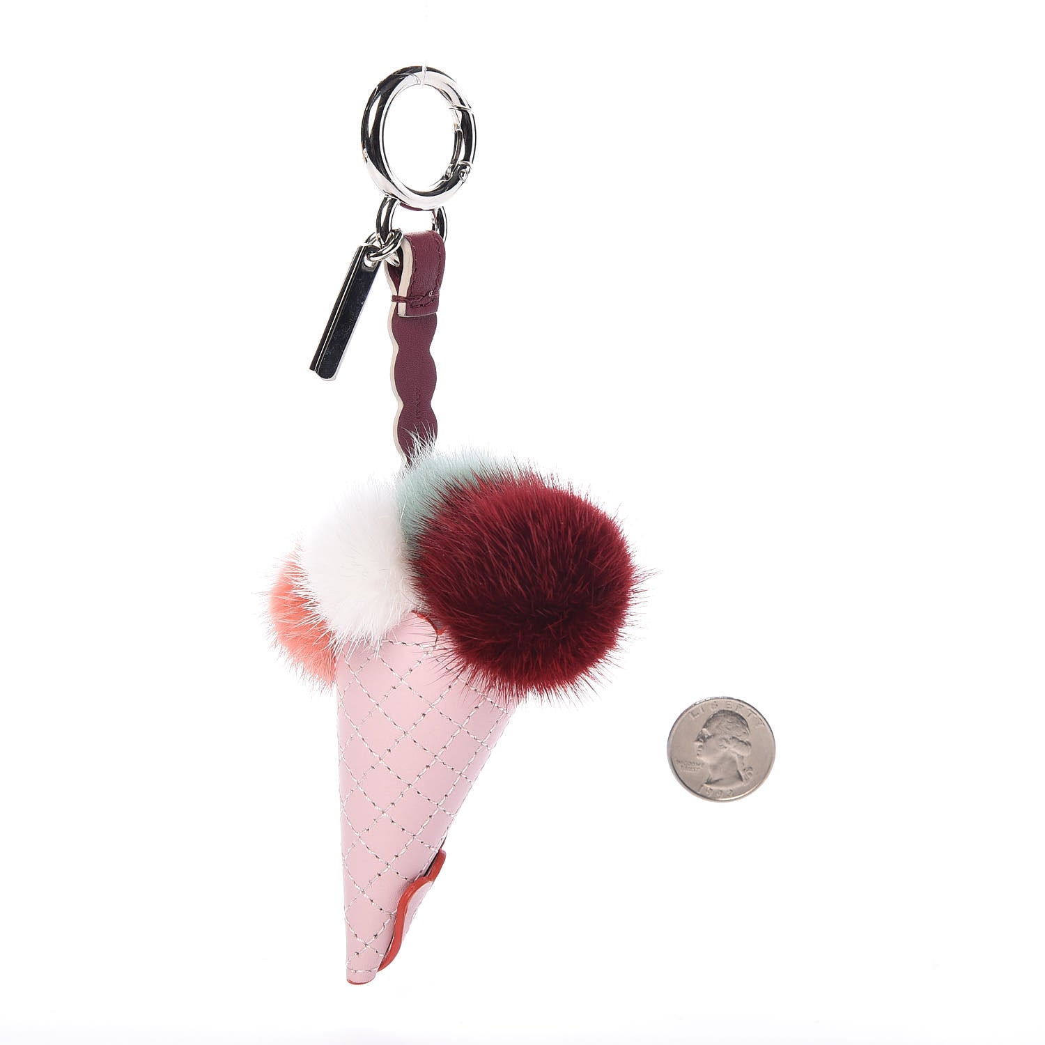 Fendi Mink Fur Calfskin Fun Fair Bag Charm Multicolor 2 of 4