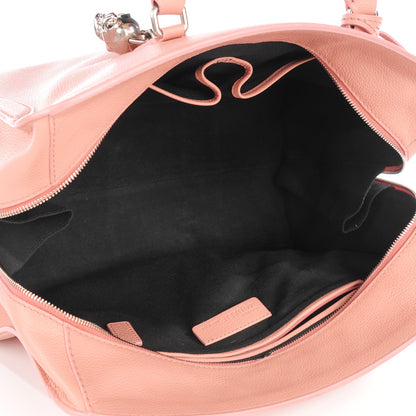 Alexander McQueen Pebbled Calfskin Large Skull Padlock Zip Around Tote Pink 5 of 8