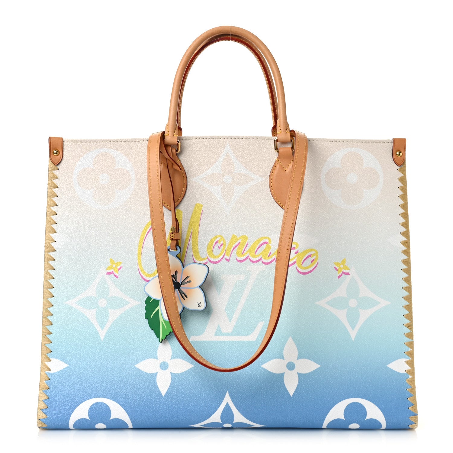 Louis Vuitton Monogram Giant Raffia Monaco By The Pool Onthego GM Blue 1 of 8
