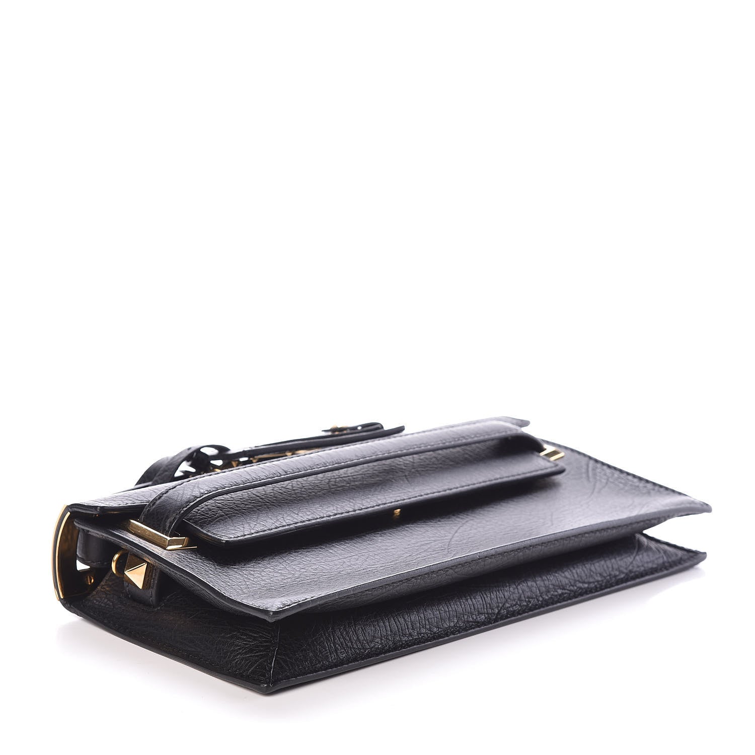 Valentino Garavani Calfskin Elephant Embossed My Rockstud Clutch Black 4 of 8