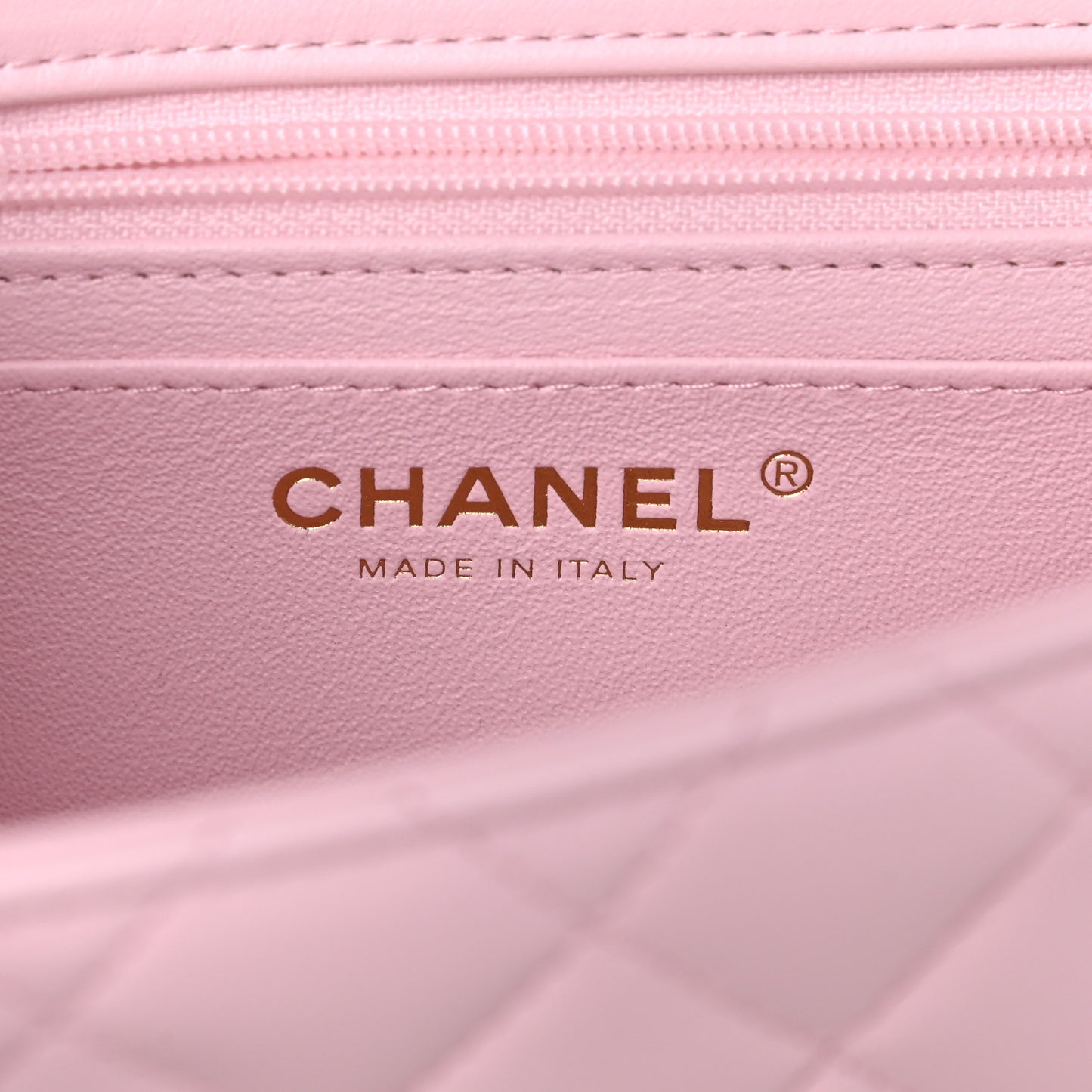 Lambskin Quilted Mini Top Handle Rectangular Flap Light Pink