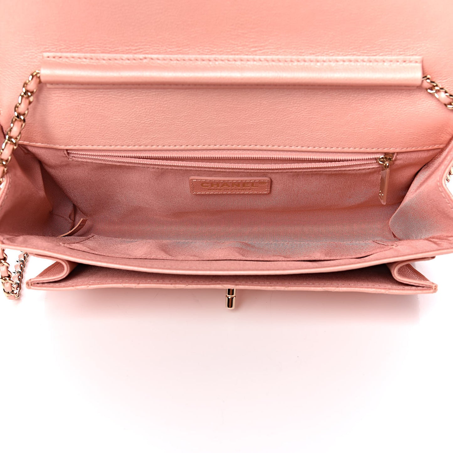 Iridescent Calfskin Smart Pocket Flap Bag Pink