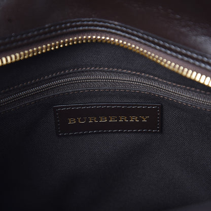 Burberry Haymarket Check Medium Minford Portrait Tote Chocolate 6 of 7