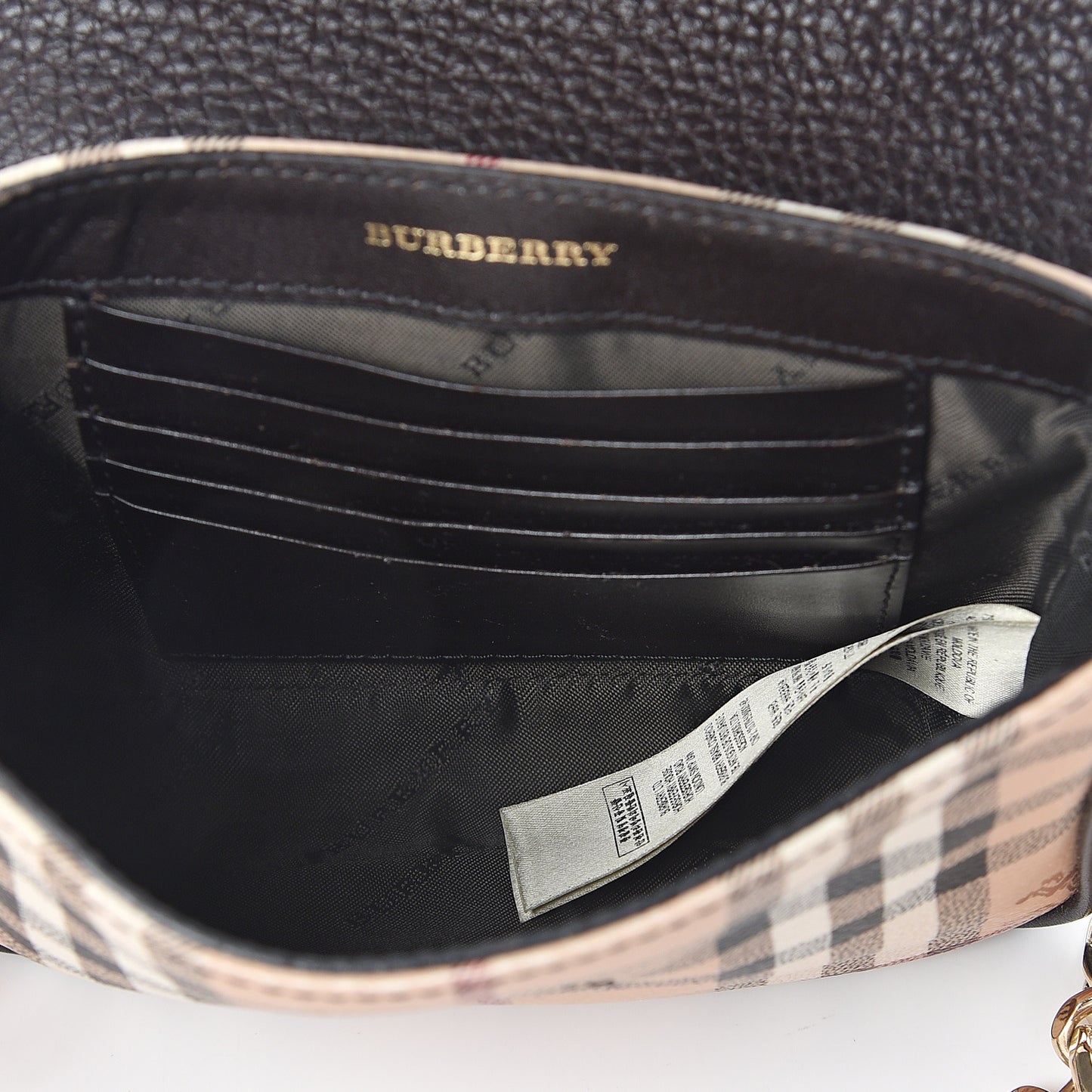 Haymarket Check Mini Tassel Crossbody Bag Chocolate