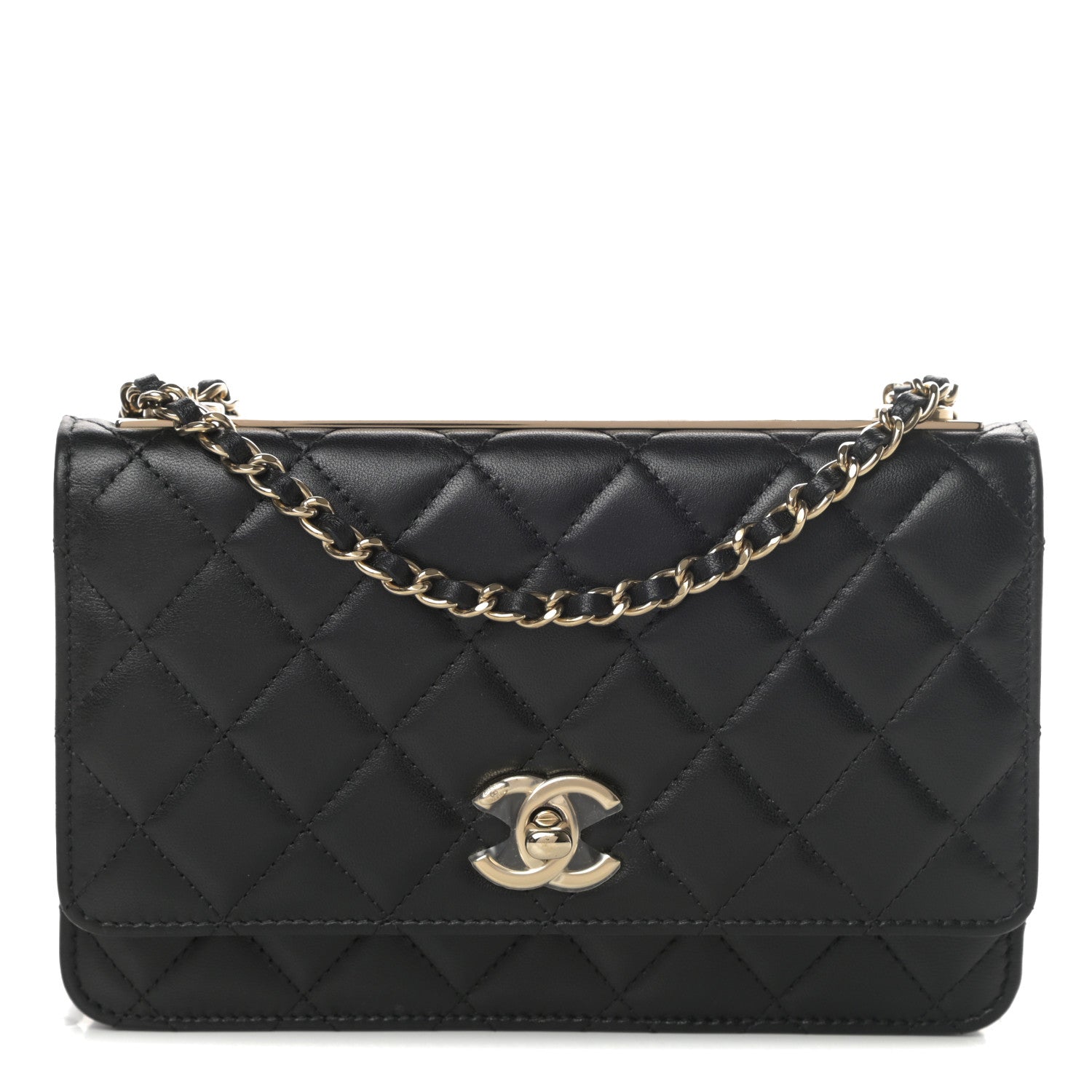 Chanel Lambskin Quilted Trendy CC Wallet On Chain WOC Black 1 of 14