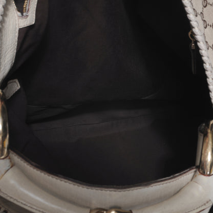 Gucci Monogram Large Horsebit Chain Hobo White 5 of 7
