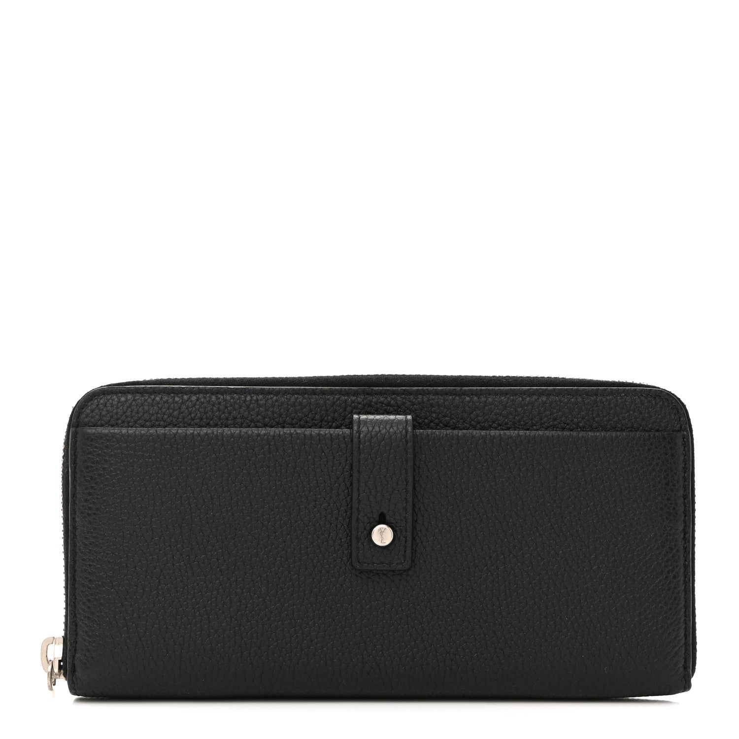 Saint Laurent Grained Calfskin Classic Zip Around Snap Wallet Black 1 of 9