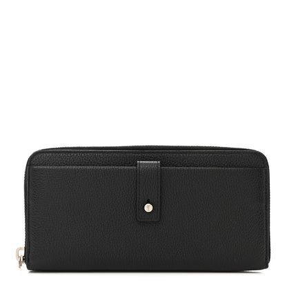 Saint Laurent Grained Calfskin Classic Zip Around Snap Wallet Black 1 of 9