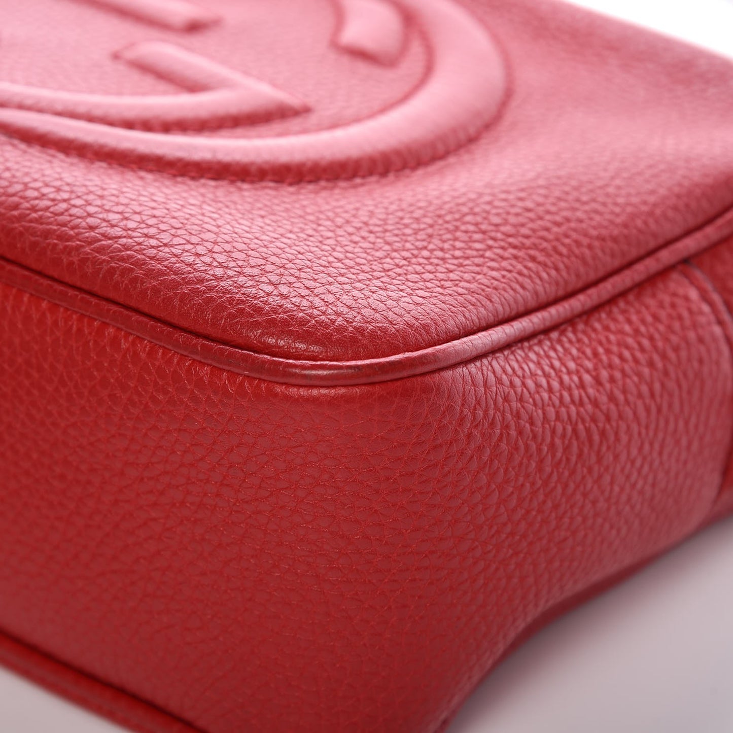 Pebbled Calfskin Small Soho Disco Bag Tabasco Red