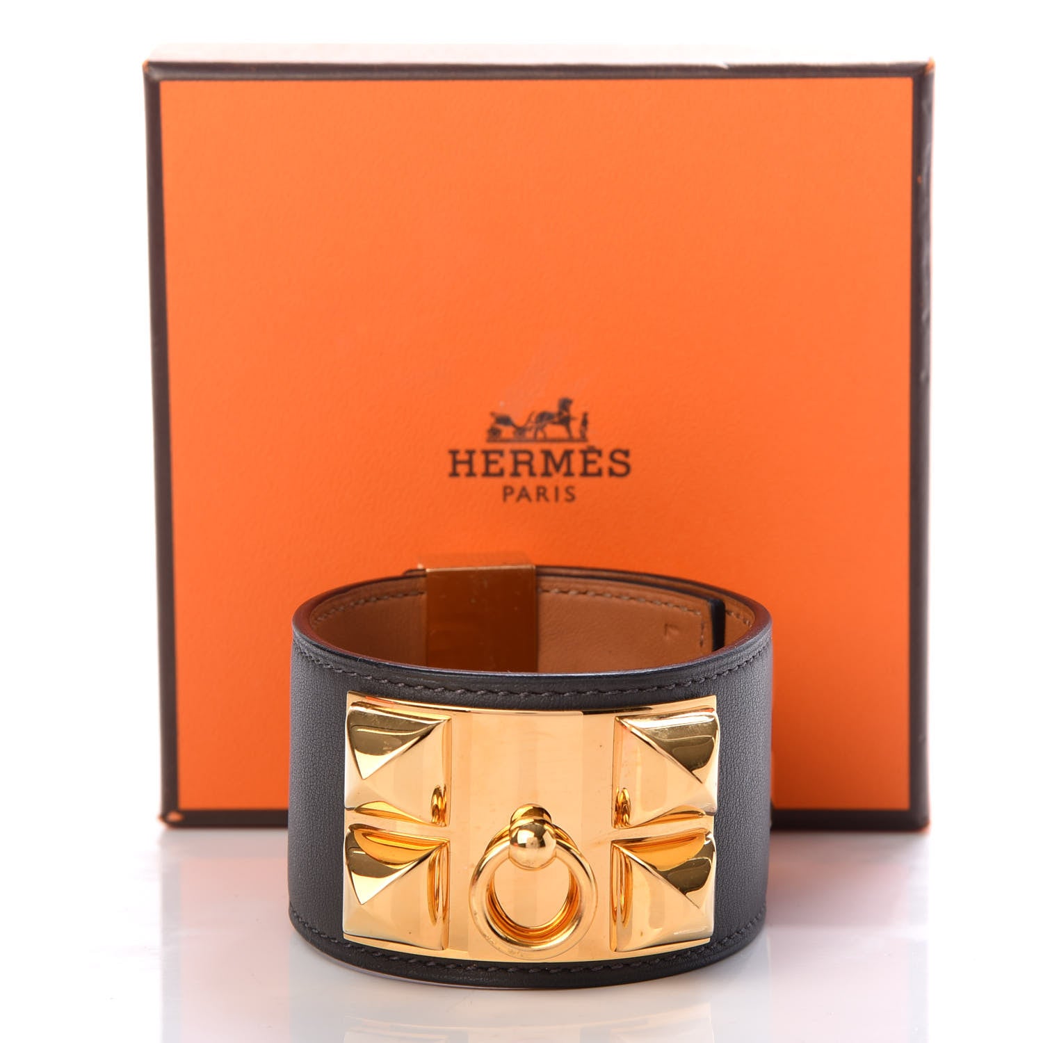 Hermes Swift Collier De Chien CDC Bracelet L Etain 8 of 8