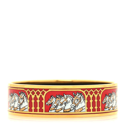 Hermes Enamel Printed Wide Horses Bracelet 65 3 of 5