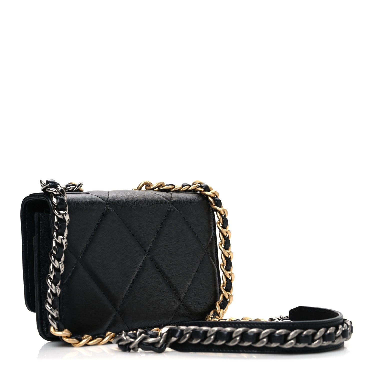 Chanel Lambskin Quilted Chanel 19 Wallet On Chain WOC Black 3 of 11