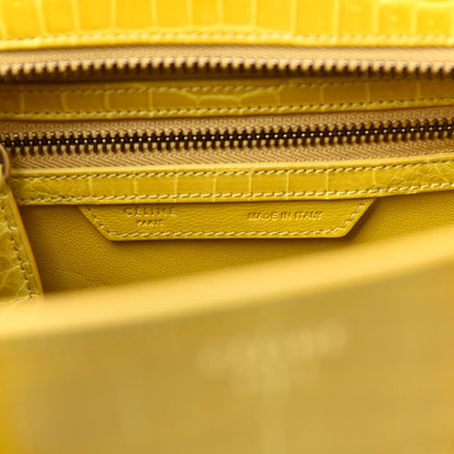 Celine Crocodile Micro Luggage Yellow 8 of 12