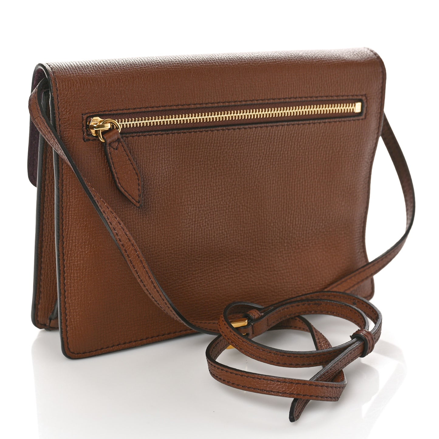 Derby Calfskin House Check Small Macken Crossbody Bag Tan