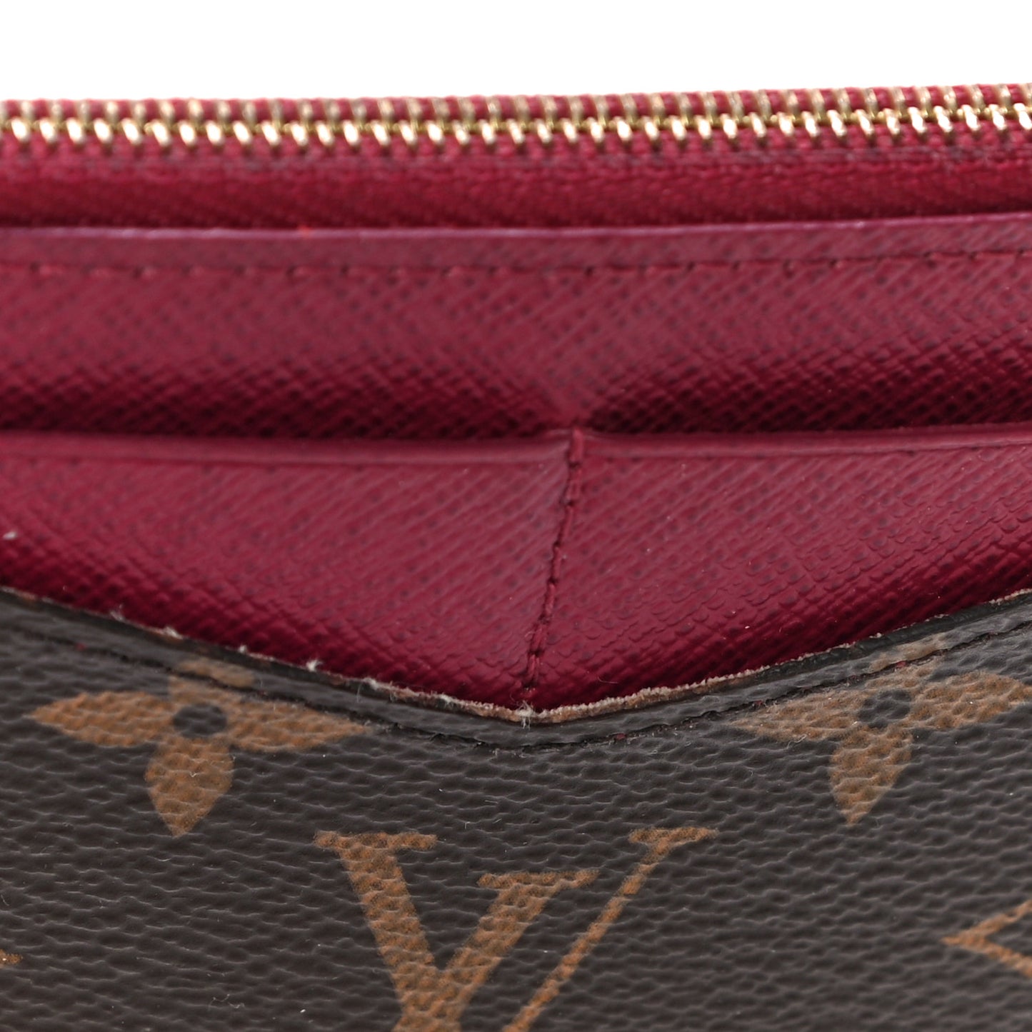 Monogram Zipped Card Holder Fuchsia