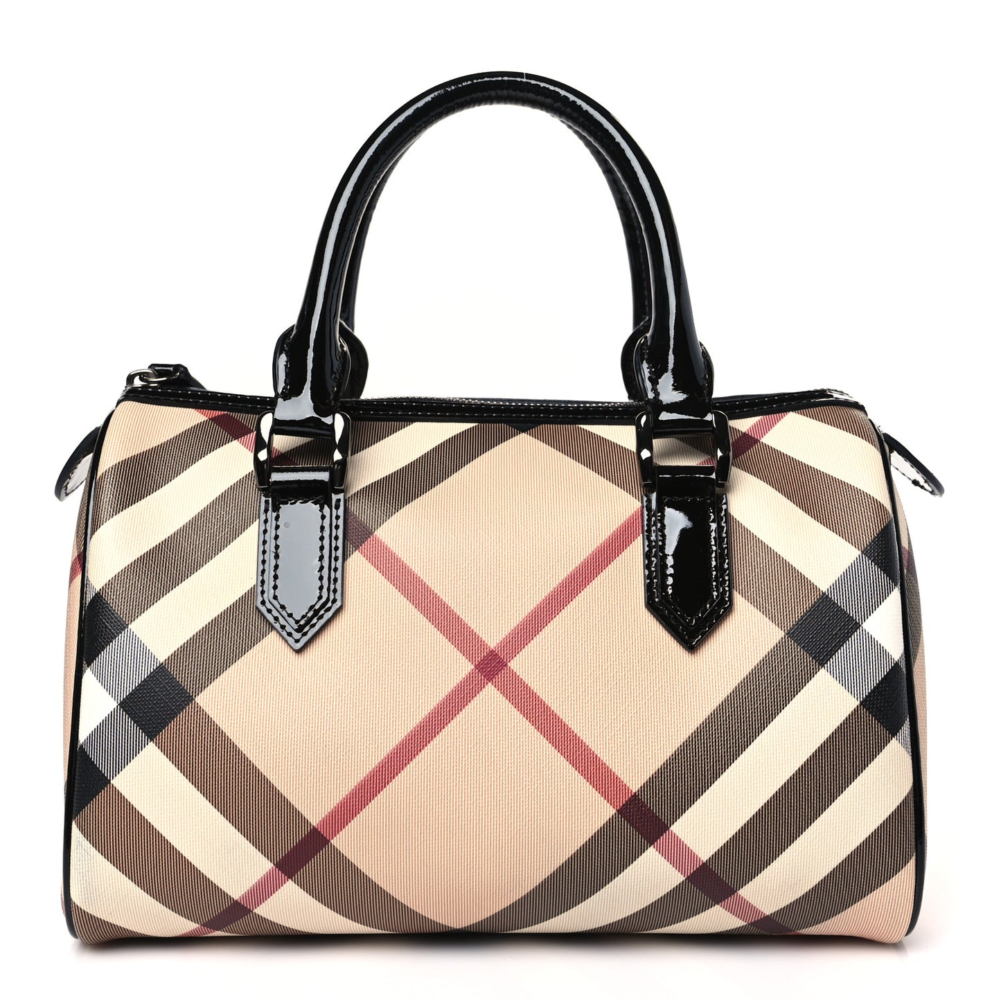 Nova Check Patent Small Chester Bowling Bag Black