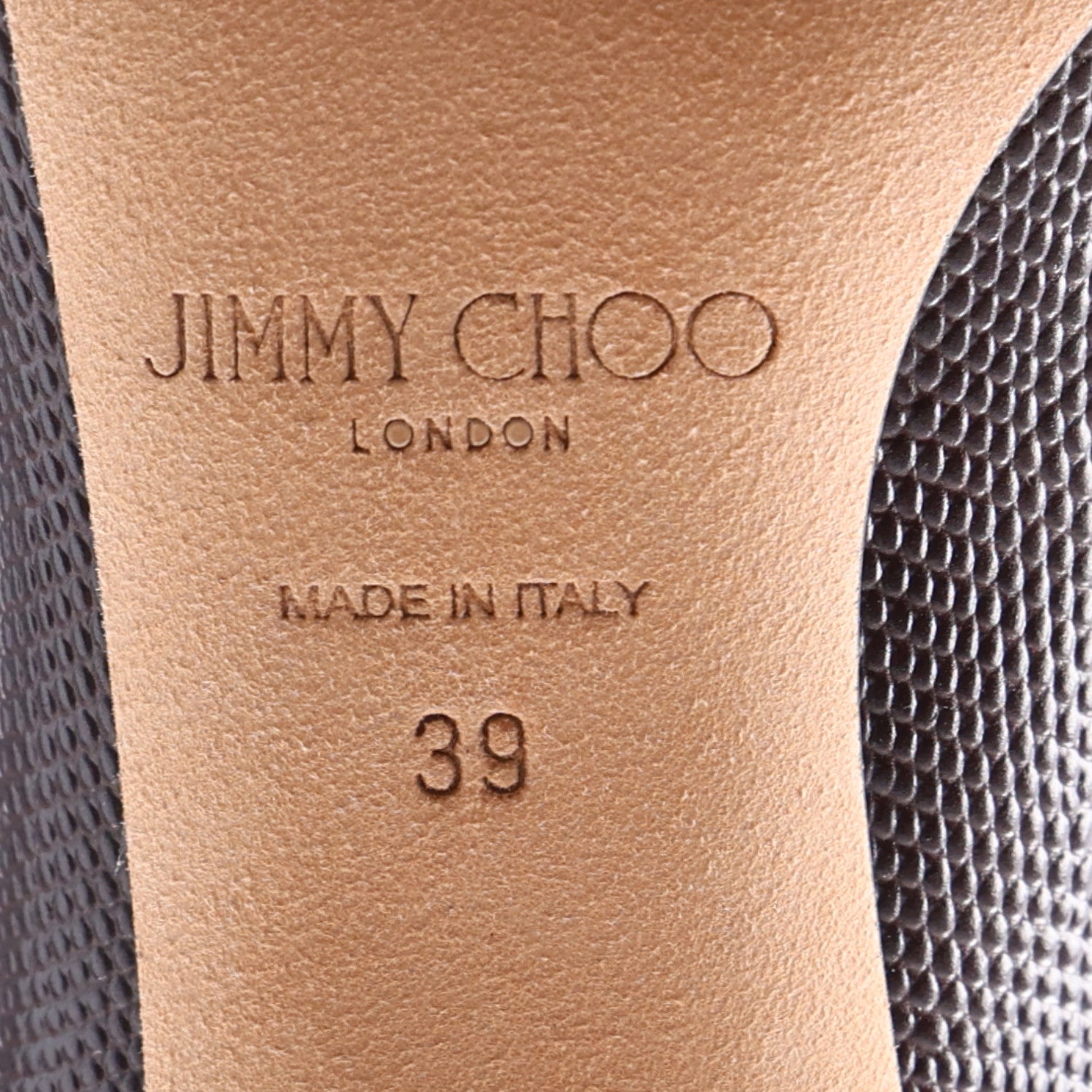 Jimmy Choo Calfskin Lizard Embossed Romy 85 Pumps 39 Brown 8 of 9