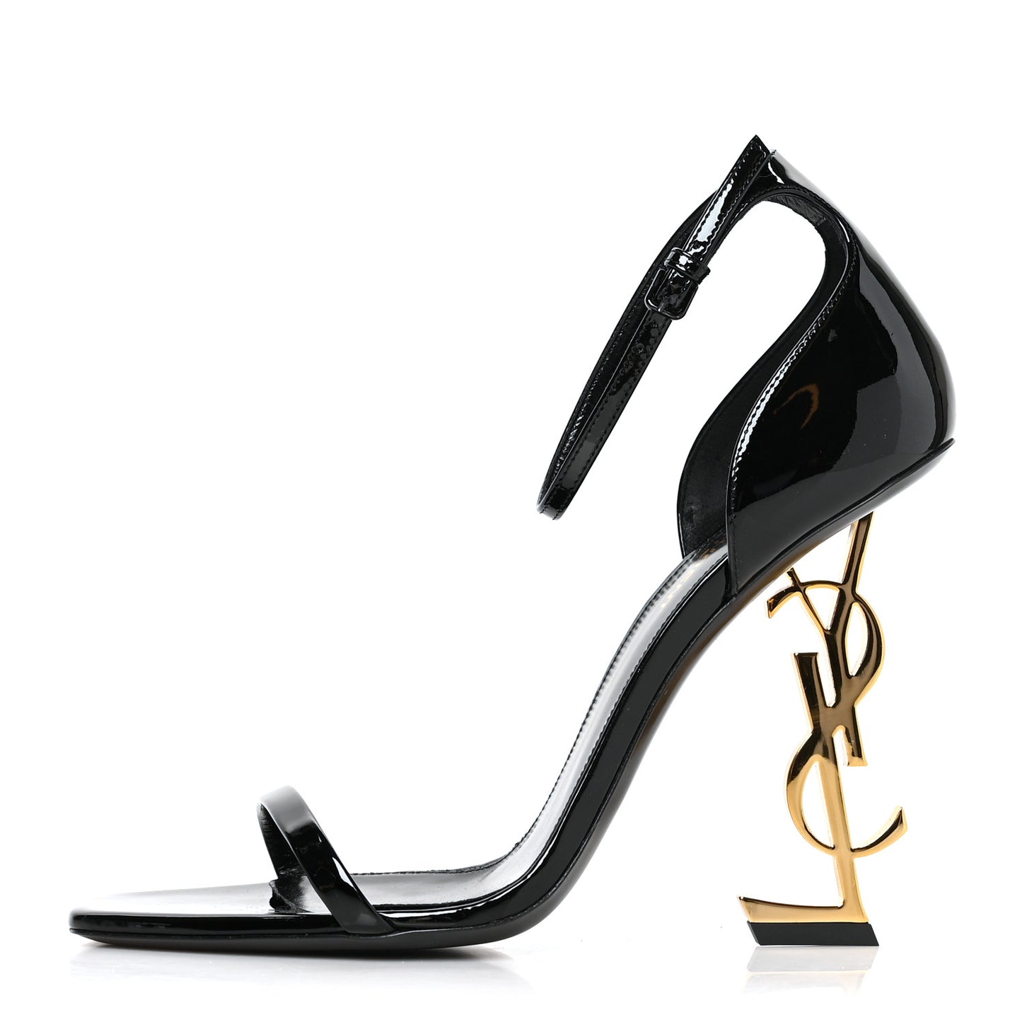 Patent Calfskin Opyum 110 Sandals 40 Black Gold