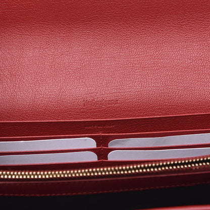 Saint Laurent Calfskin Belle de Jour Chain Clutch Rouge Orient 6 of 11