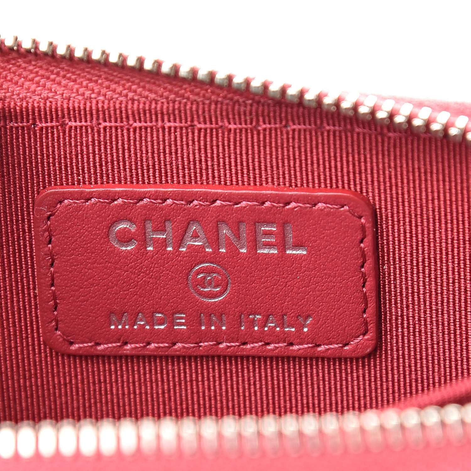 Chanel Caviar Quilted Zip Coin Purse Dark Pink 6 of 7