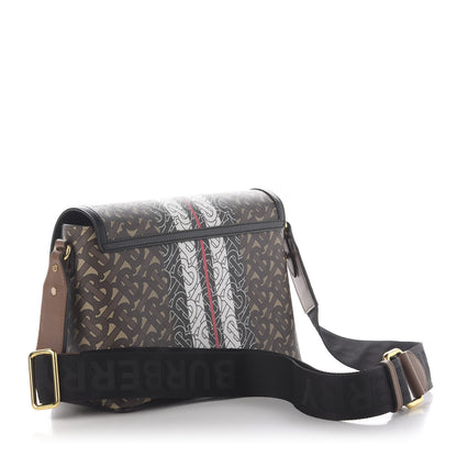 Burberry E-Canvas Monogram Stripe Note Crossbody Bag Bridle Brown 3 of 10